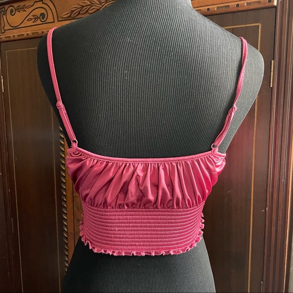 Urban Outfitters cropped top rose pink satin Small - Picture 3 of 7